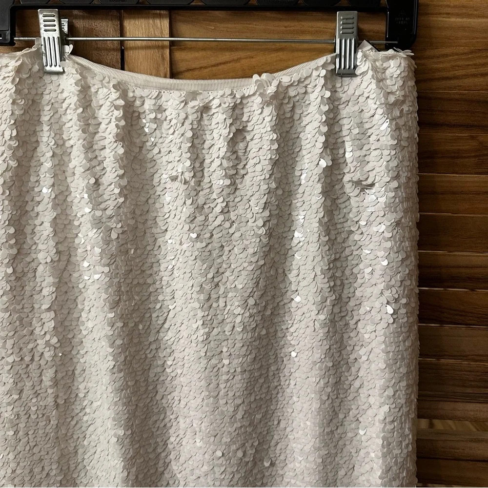 Tory Burch White Sequin Pencil Skirt size 6